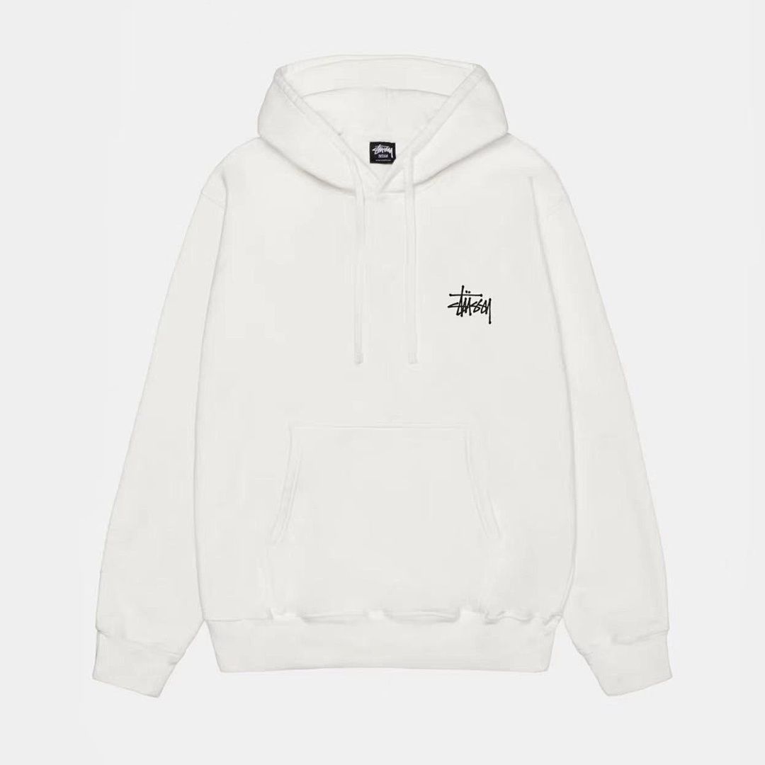 On Running ON SALE118 Stu FW24 BASIC STÜSSY HOODIE Off White Black Light Grey Purple Color Blue Apricot Green S M L - Image 14