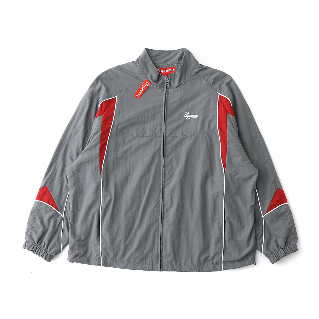 Balenciaga 438 25FW Contrast Piping Track Jacket Patchwork : Black Grey S M L - Image 4
