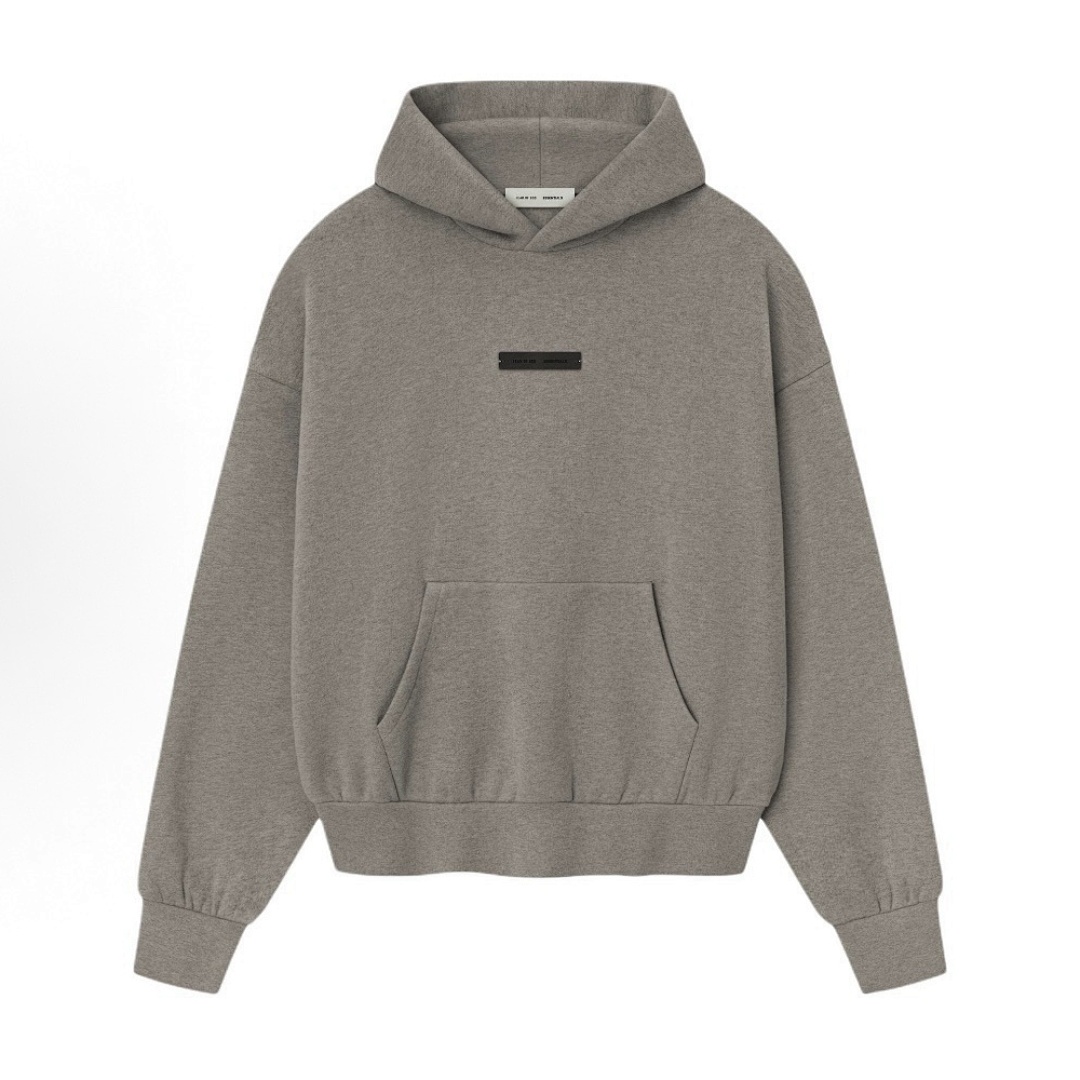 Essentials 228 Ess SS25 Classic Hoodie Label Print XS-XL (Black Oatmeal Grey Brown) - Image 9