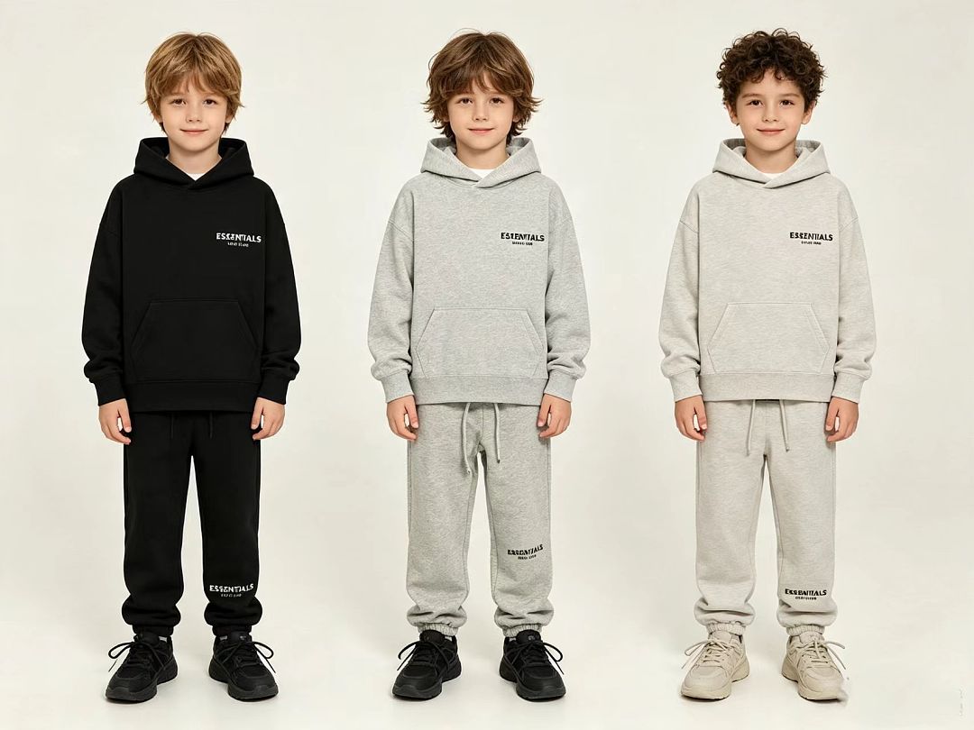 Essentials 188 Kids Ess 22 Velvet : Black Dark Oatmeal Light 4/5 6/7 8 10 12 14/16 - Image 44