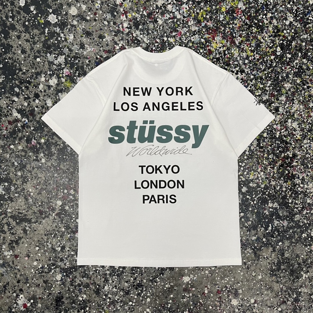 Stussy 108 Stussy City LOGO Short Sleeve T : Black White S Ｍ L XL - Image 14