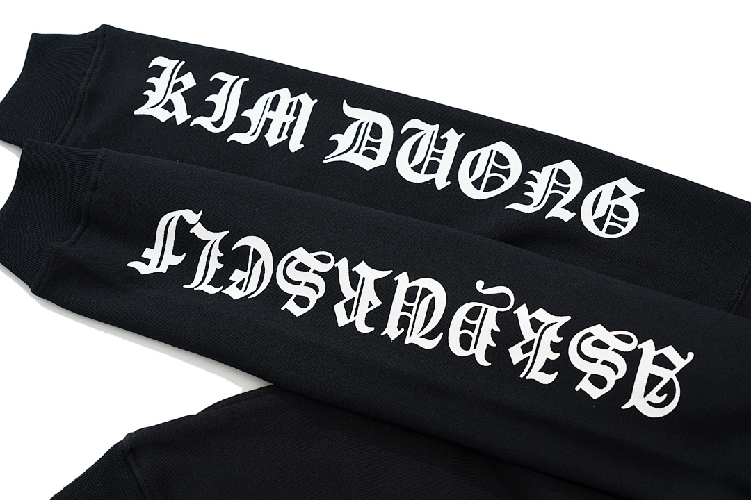 Unbranded 218 ASK ASKYURSELF KIM DUONG LOGO Print Velvet Black S-XL 4070# - Image 8