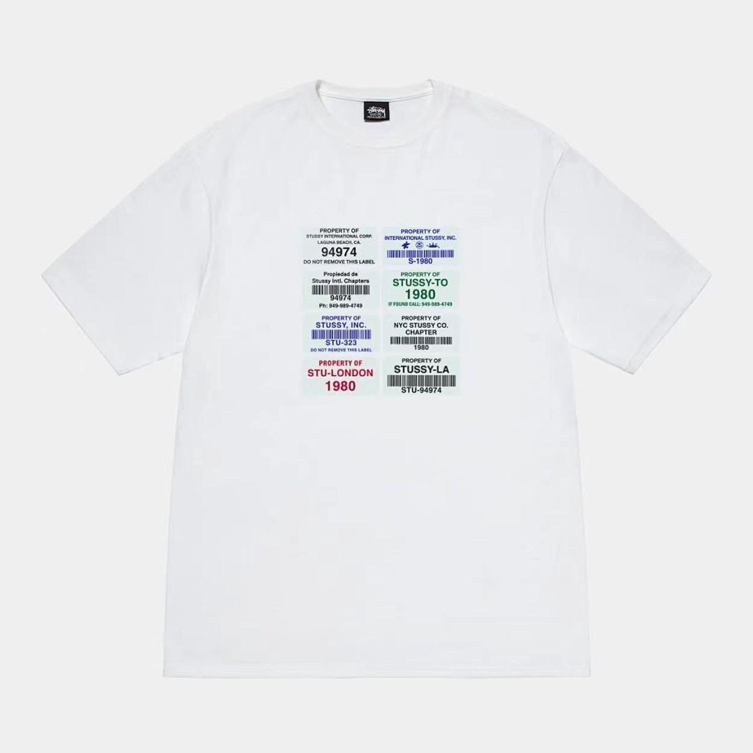 Stussy 118 Stu FW24 CODES TEE Khaki Print Short Sleeve T Black White S M L - Image 3