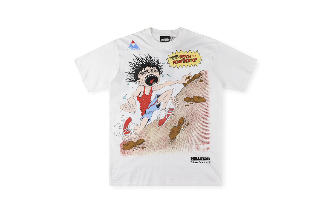 Hellstar 148 Hellstar Studios Screaming Kid Tee Khaki Print Short Sleeve White S-XL