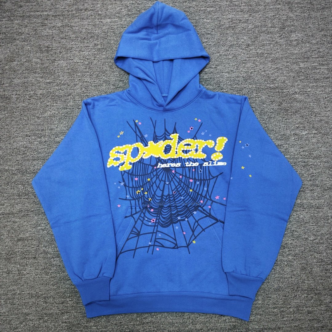 Sp5der FW23 HOODIE Mens Womens Top Blue : S-XXL - Image 18