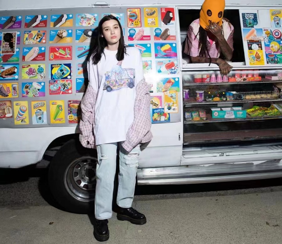 Drew House 108 DREW HOUSE ICE CREAM TRUCK TEE Color Snow Print Collar Short Sleeve T White S M L - Image 9