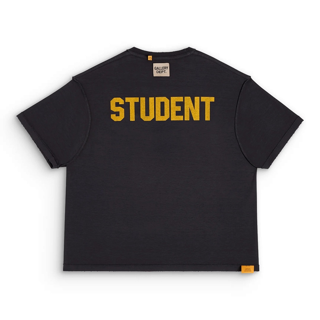 Celine 118 GALLERY DEPT STUDENT COACH REVERSIBLE TEE Washed True Surface Print Short Sleeve T : Black Cream Apricot Yellow S M L - Image 9