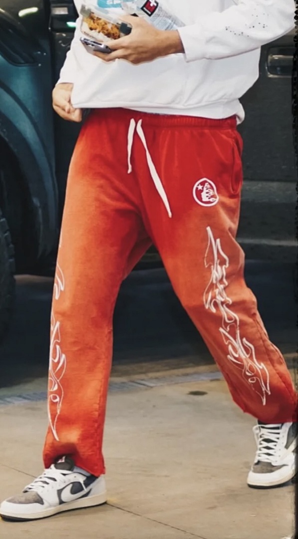 Hellstar 238 Hellstar Studio Red Flare Pants High Patchwork Long Water Black S-M-L-XL - Image 14