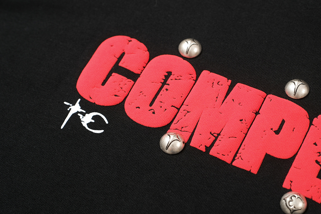 Christian Louboutin 128 THUG CLUB × Complexcon Limited Exclusive Stud Short Sleeve T Black S-L 8022# - Image 7