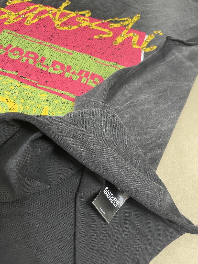 Unbranded 128 Satoshi Nakamoto Worldwide Cut Off Tee / Cup Half Full Sleeve T : Washed Black S M L - Image 11