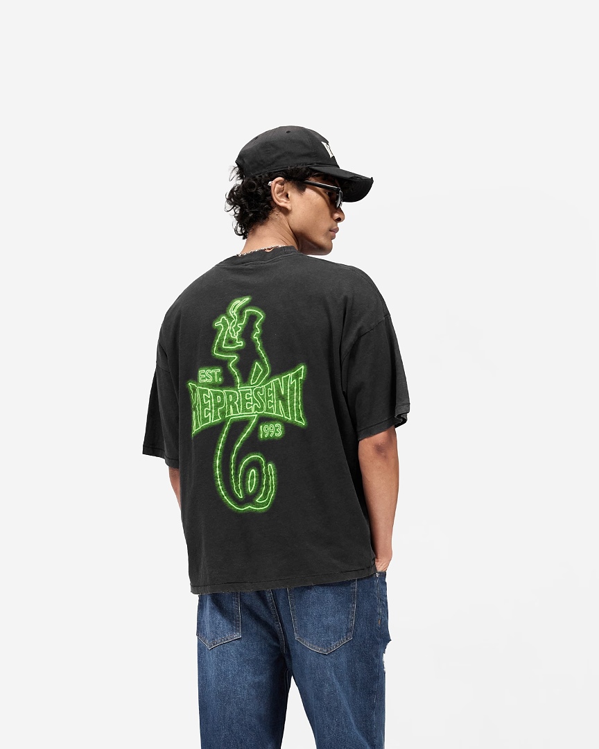 Represent 138 REPRESENT New High Mens Womens Top Wide Short Sleeve : S M L XL Water (Black) - Image 15