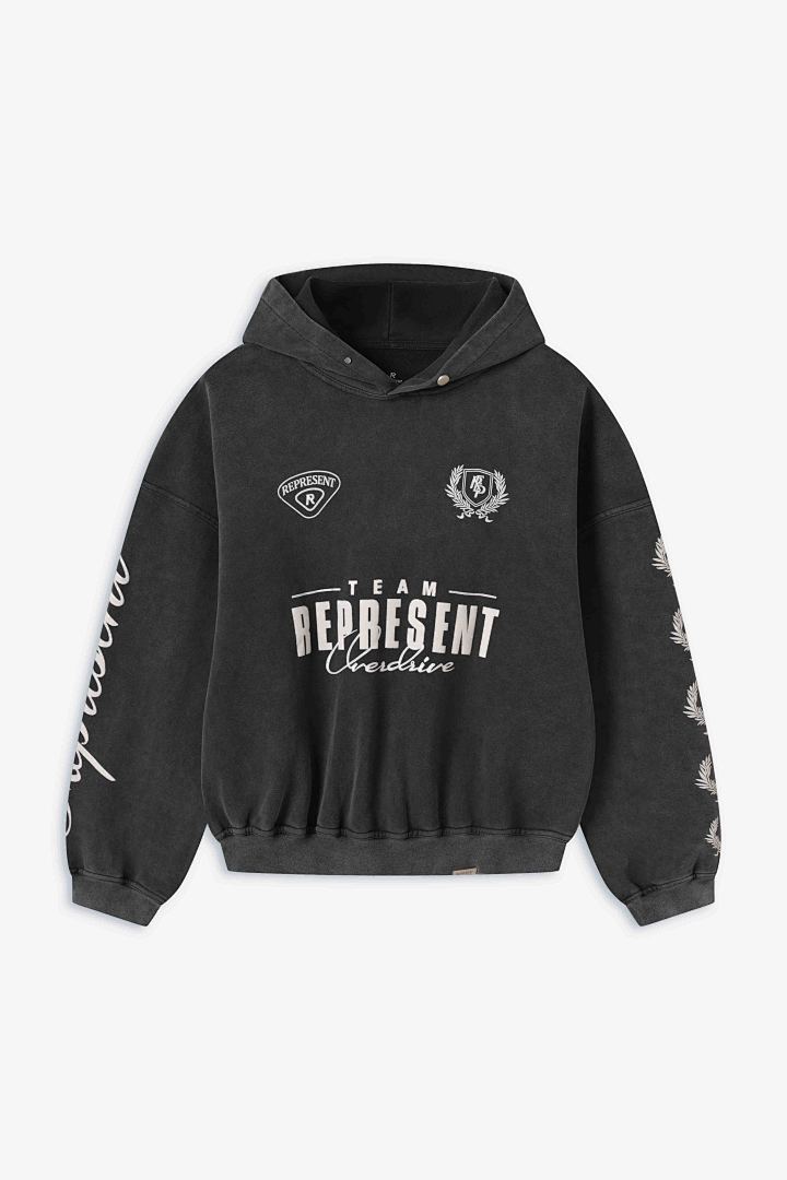 Represent 238 Represent World Championship BOXY Hoodie “ Military ” Print Washed : Black S M L