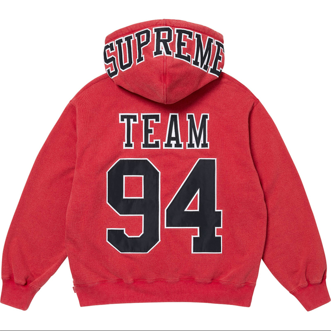 Supreme 338 TEAM 94 HOODED SWEATSHIRT Water Black Red S M L - Image 5