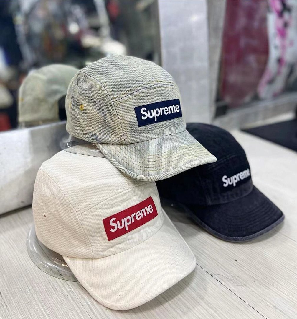 Supreme 118 SS23 SUP DENIM CAMP CAP Single Water (Blue Black) - Image 11