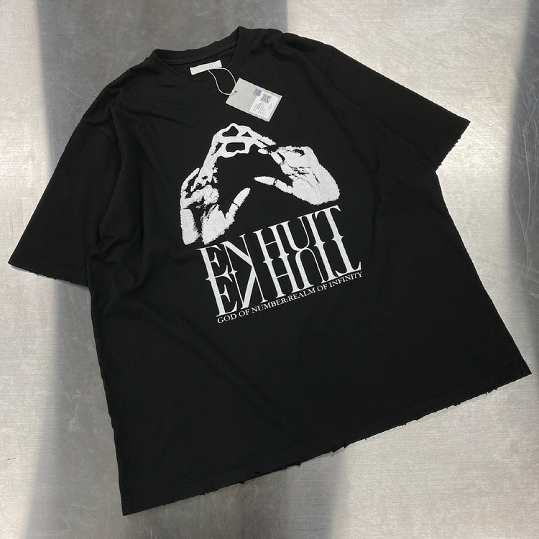 Unbranded 118 Undermycar 23SS EN HUIT TEE Print Short Sleeve T Black 1 2 3 4 3974# - Image 22