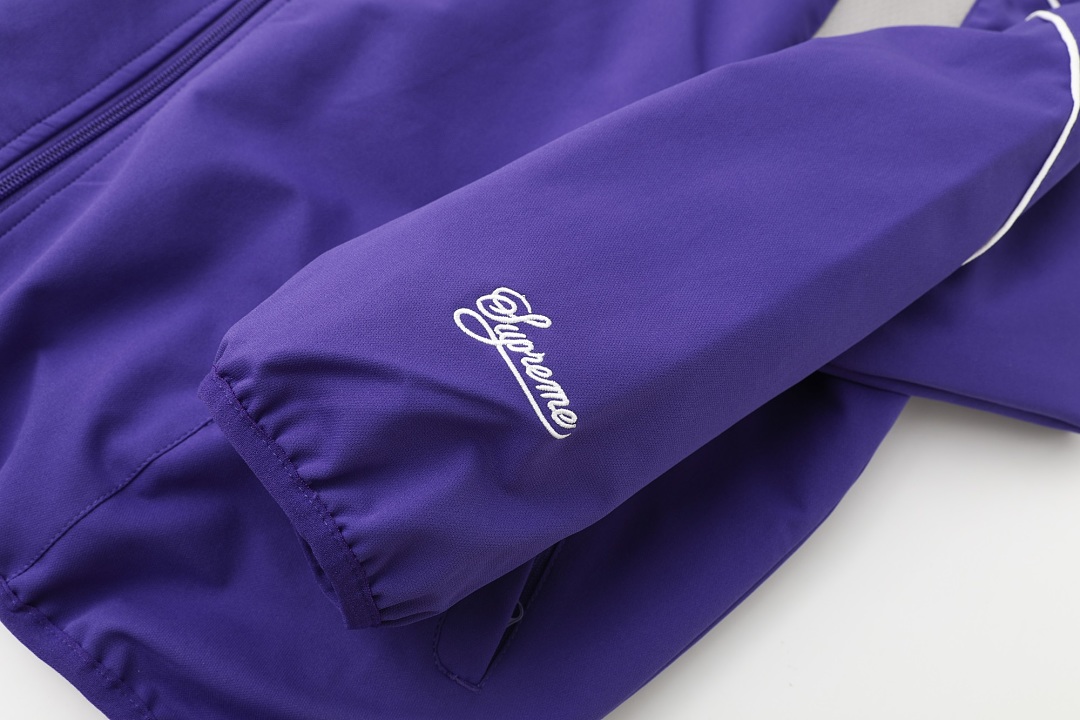 Balenciaga 398 Collab SS25 WEEK4 Track Jacket Sleeve Embroidered Logo : Black Purple :S-XL - Image 32