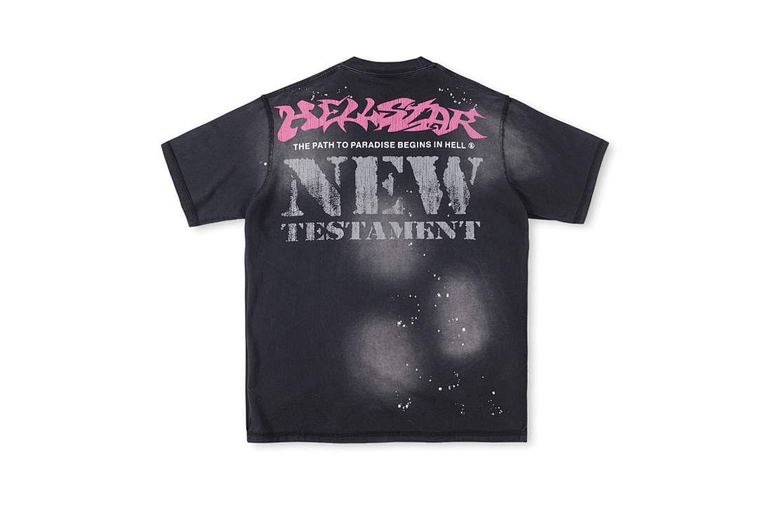 Hellstar 178 HELLSTAR STUDIOS Print Solid Cotton Short Sleeve T Water Black S-XL - Image 3