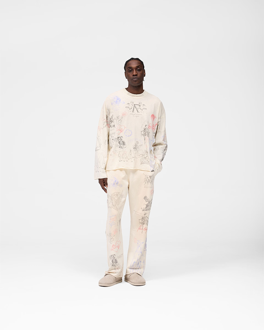 Represent 238 REPRESENT Legacy Sweatpant Print Lace : Washed Black White S M L - Image 8