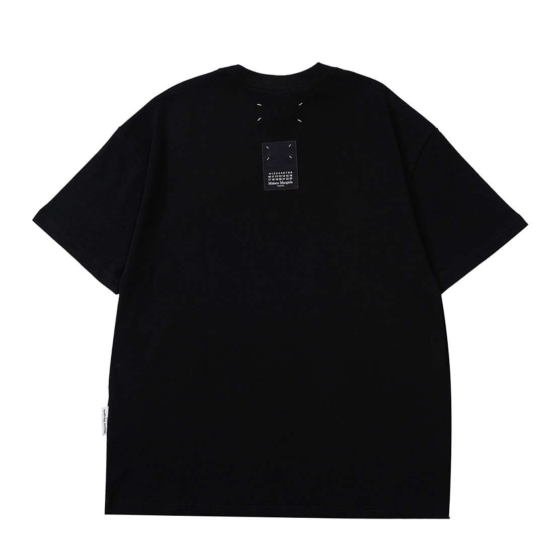 On Running 118 MM6 Maison Margiela Embroidered LOGO Label Short Sleeve T Black White 46 48 50 52 3950# - Image 4