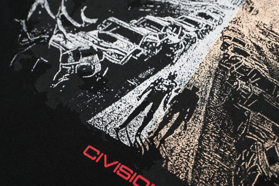 On Running 118 CIVISION By CSC Dark Vision Distressed Print Short Sleeve T Black 1 2 3 3411# - Image 7