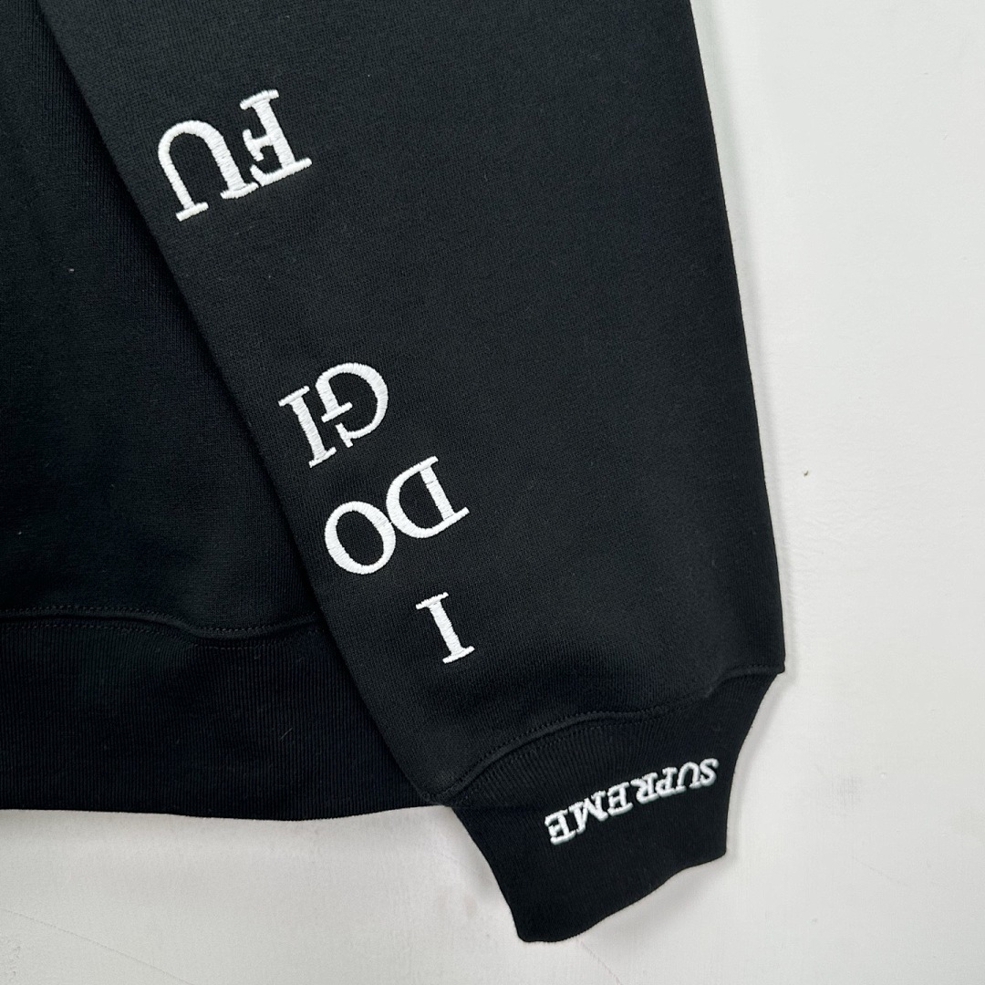 Supreme 378 FW25 IDGAF ZIP UP HOODED Embroidered (Black Grey) - Image 10