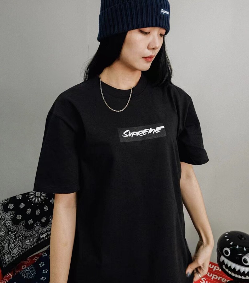 Supreme 108 SUP 24SS Futura Box Logo Tee Short Sleeve T Black White S M L XL B356#