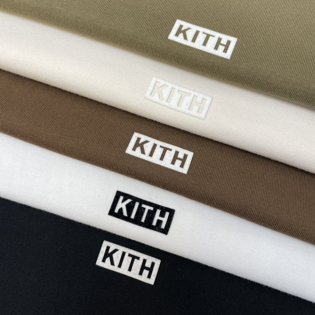 Adidas 128 KITH Summer Small LOGO Label Short Sleeve T : Black White Coffee Military Green Off Grey S M L - Image 25