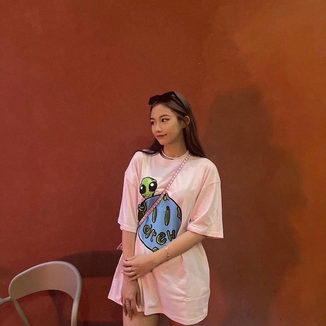Drew House 98 DREW HOUSE ALLEN THE ALIEN Ss TEE Star Print Collar Solid Cotton Short Sleeve T Light Camel Pink S M L - Image 18