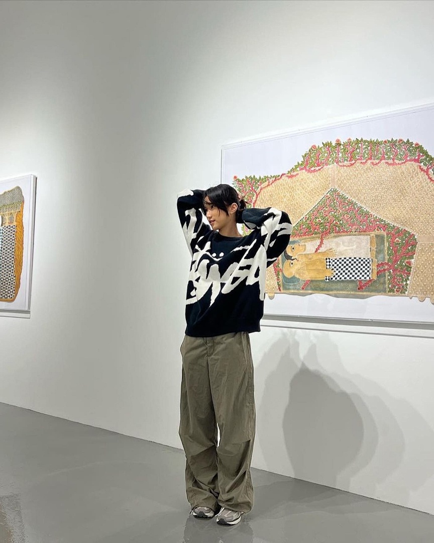 Stussy 228 Stussy Big Logo Floral Wide Top Collar Fleece : Black Pink S M L XL Y1010# - Image 11