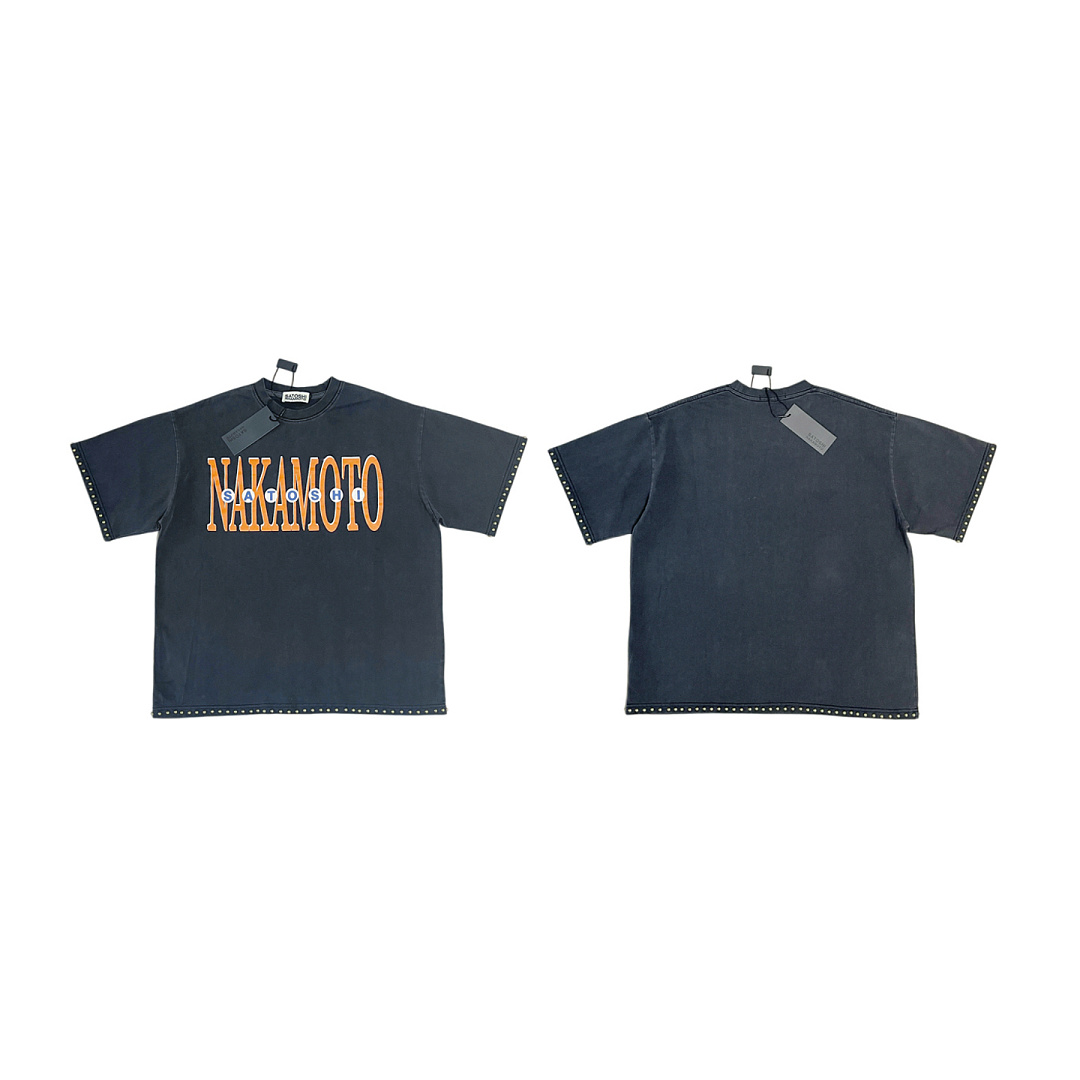 Unbranded 138 Satoshi Nakamoto Gameshow Stud Bead Short Sleeve T : Washed Black S M L - Image 3