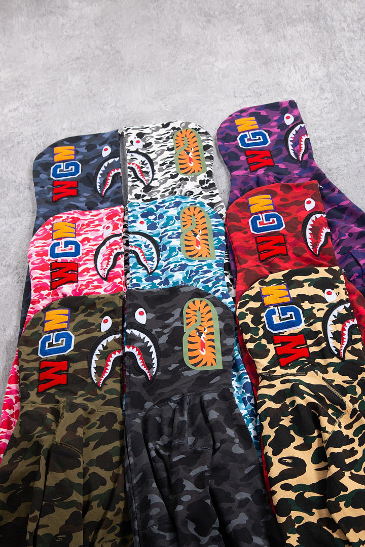 Bape 438 : Green Camo Red Yellow Purple Pink Blue Grey White Black S-XL - Image 57