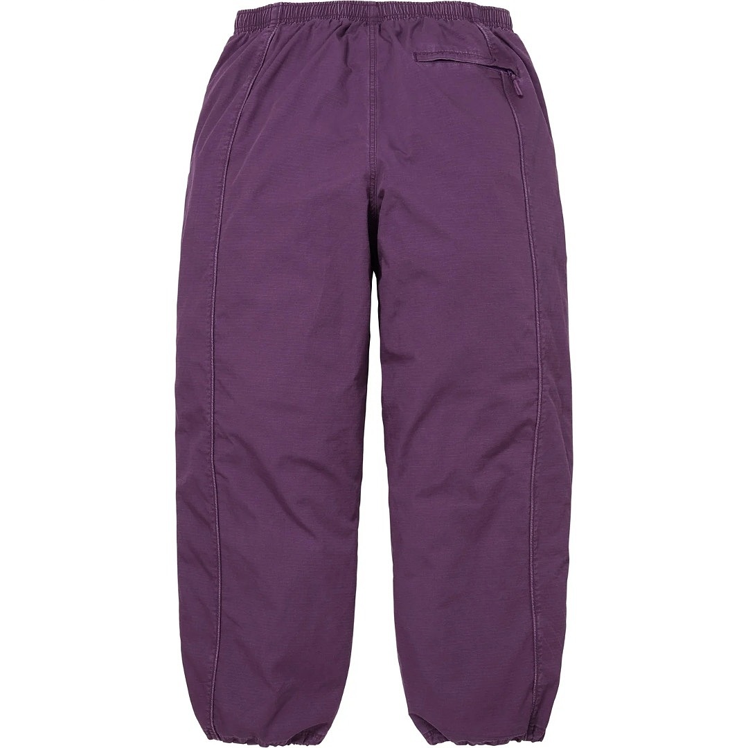 Balenciaga 368 SS26 WEEK1 Cotton Ripstop Track Pant Wide Black Camo Purple Off White S~XL - Image 6