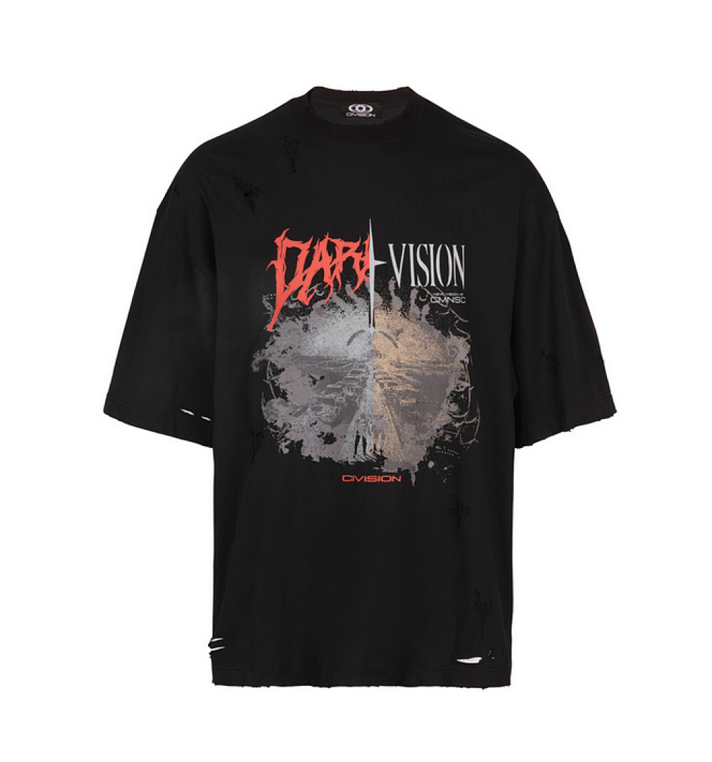 On Running 118 CIVISION By CSC Dark Vision Distressed Print Short Sleeve T Black 1 2 3 3411# - Image 24