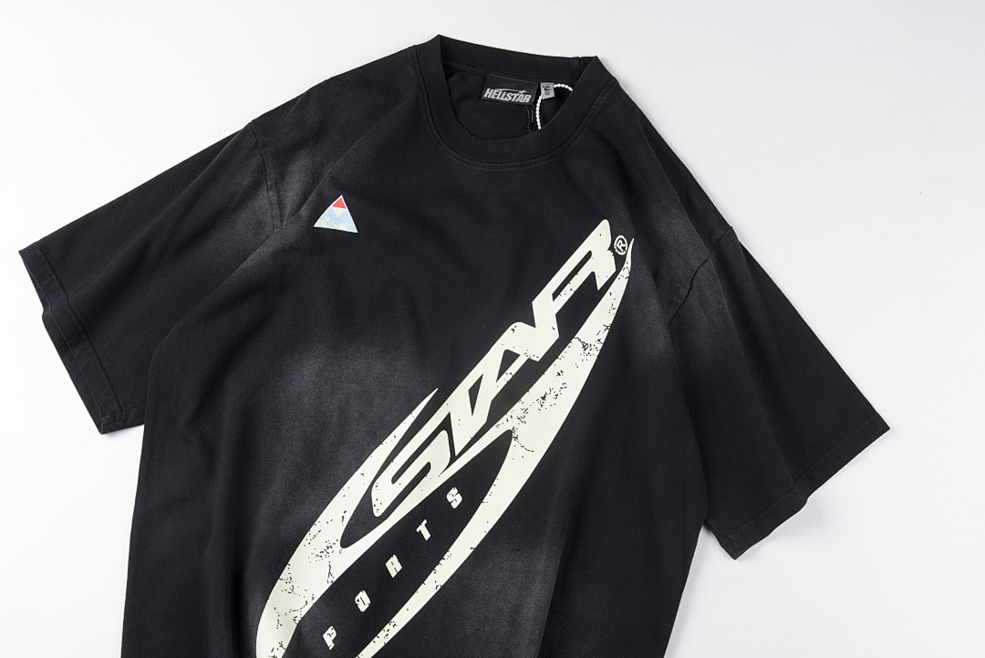 Hellstar 168 HELLSTAR STUDIOS Water Print Solid Cotton Mens Womens Short Sleeve Black S-XL - Image 4