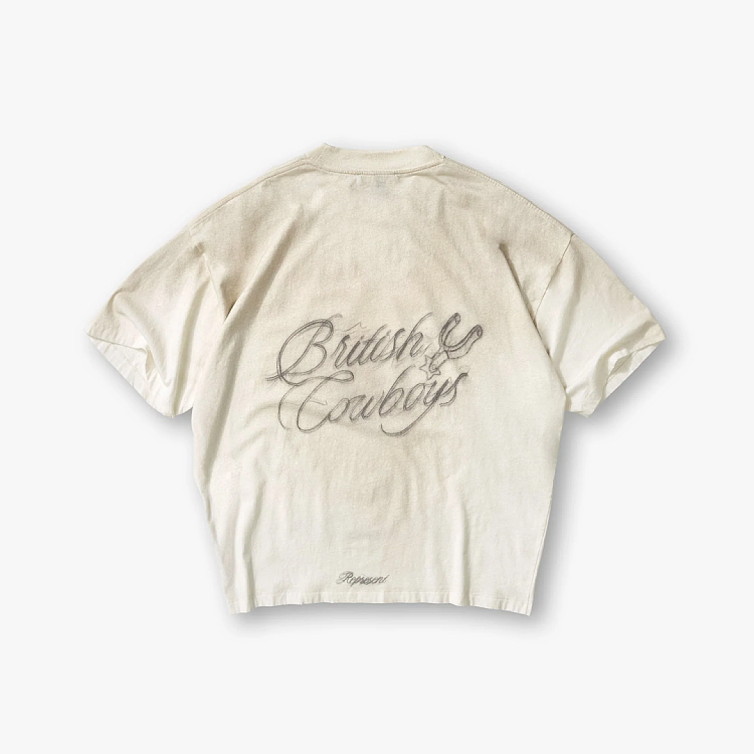 Represent 168 Represent British Cowboys T-Shirt 26Ss Top Fire Flame Diamond Washed Print Collar Short Sleeve T : Black White S M L - Image 5