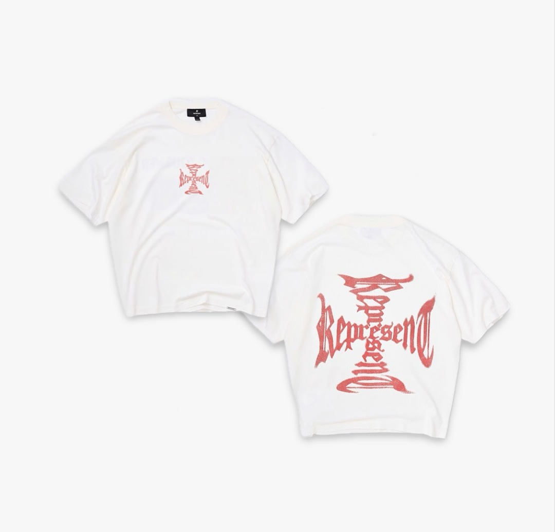 Off-White 118 REPRESENT New High Mens Womens Top Wide Short Sleeve : S M L XL Off (White) - Image 4