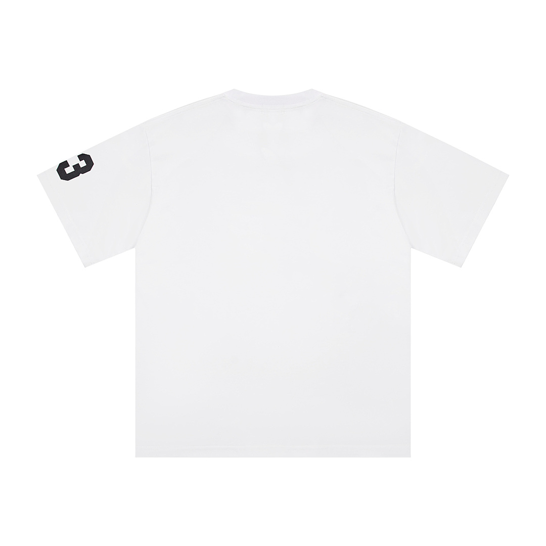 AMIRI 118 Wide Version Model Short Sleeve T Logo Print High Wind Black White S M L XL 9915# - Image 6
