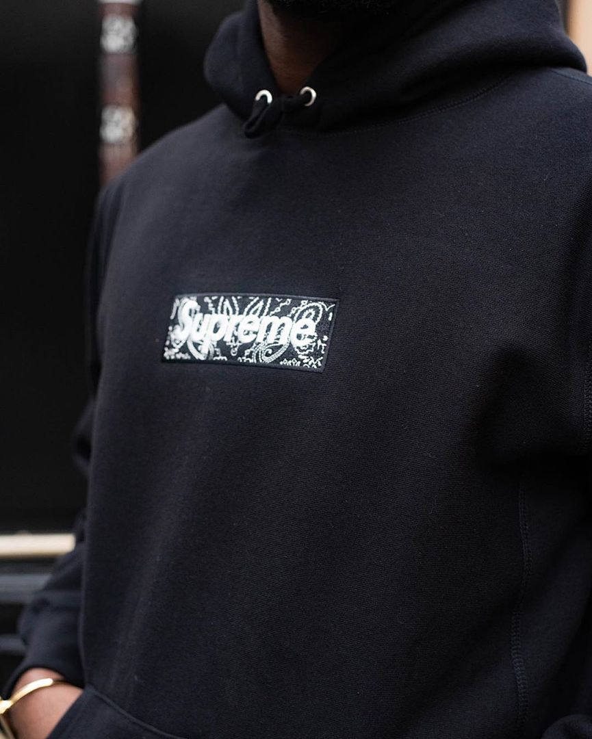 Supreme 248 Fruit Floral Embroidered Label SUP Bandana Box Logo Hooded Sweatshirt BOXLOGO Velvet Black Grey Red Pink Sky Blue S-XL S303# - Image 61
