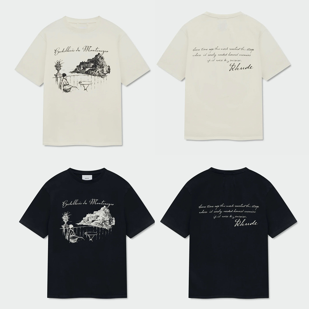 Unbranded 118 RHUD Montenegro Monda Wind Print Short Sleeve T : S M L XL (Black) - Image 3