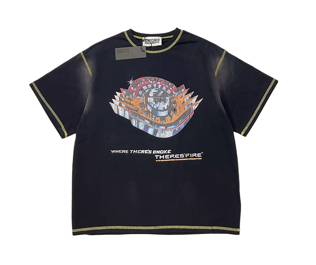 Unbranded 138 Satoshi Nakamoto Vintage Tee T Washed Black S M L