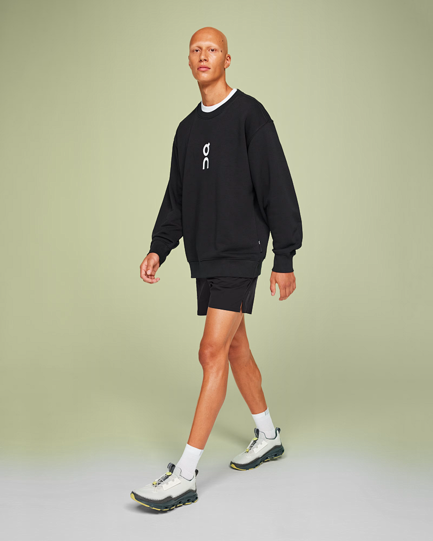 On Running ON SALE118 CLUB CREWNECK SWEATSHIRT LOGO Print Collar Top Long Sleeve : Black White Light Grey S M L - Image 16