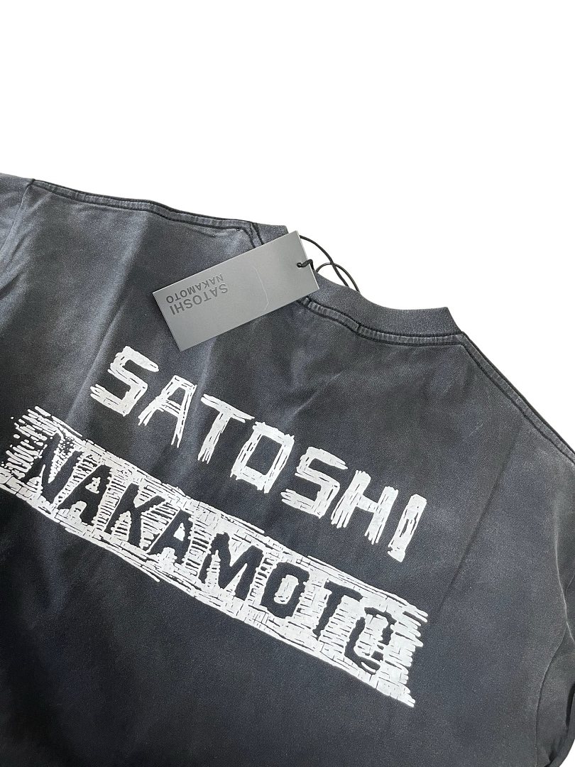 Unbranded 128 SATOSHI NAKAMOTO Washed Black Sleeve T : S M L - Image 10