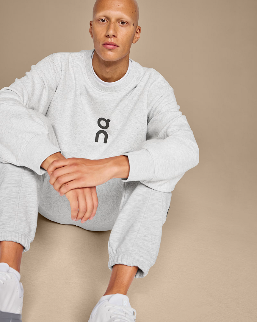 On Running ON SALE118 CLUB CREWNECK SWEATSHIRT LOGO Print Collar Top Long Sleeve : Black White Light Grey S M L - Image 10