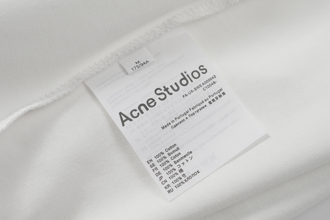 Acne Studios 118 AC LOGO Print Short Sleeve T White Light Blue Dark S-XL 8046# - Image 46