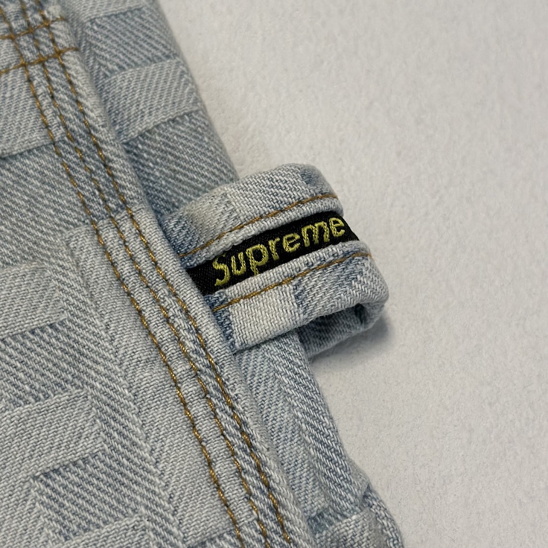 Supreme 318 SS26 REPEAT JACQUARD DOUBLE KNEE DENIM SHORT Floral Stud - Image 8