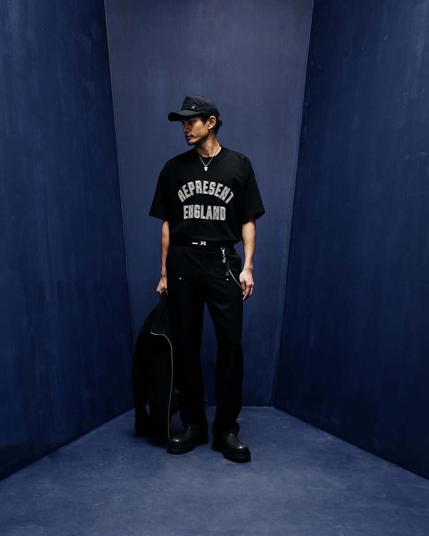 Represent 128 REPRESENT ENGLAND APPLIQUE T-SHIRT Wind Floral Short Sleeve T : Black S M L - Image 3