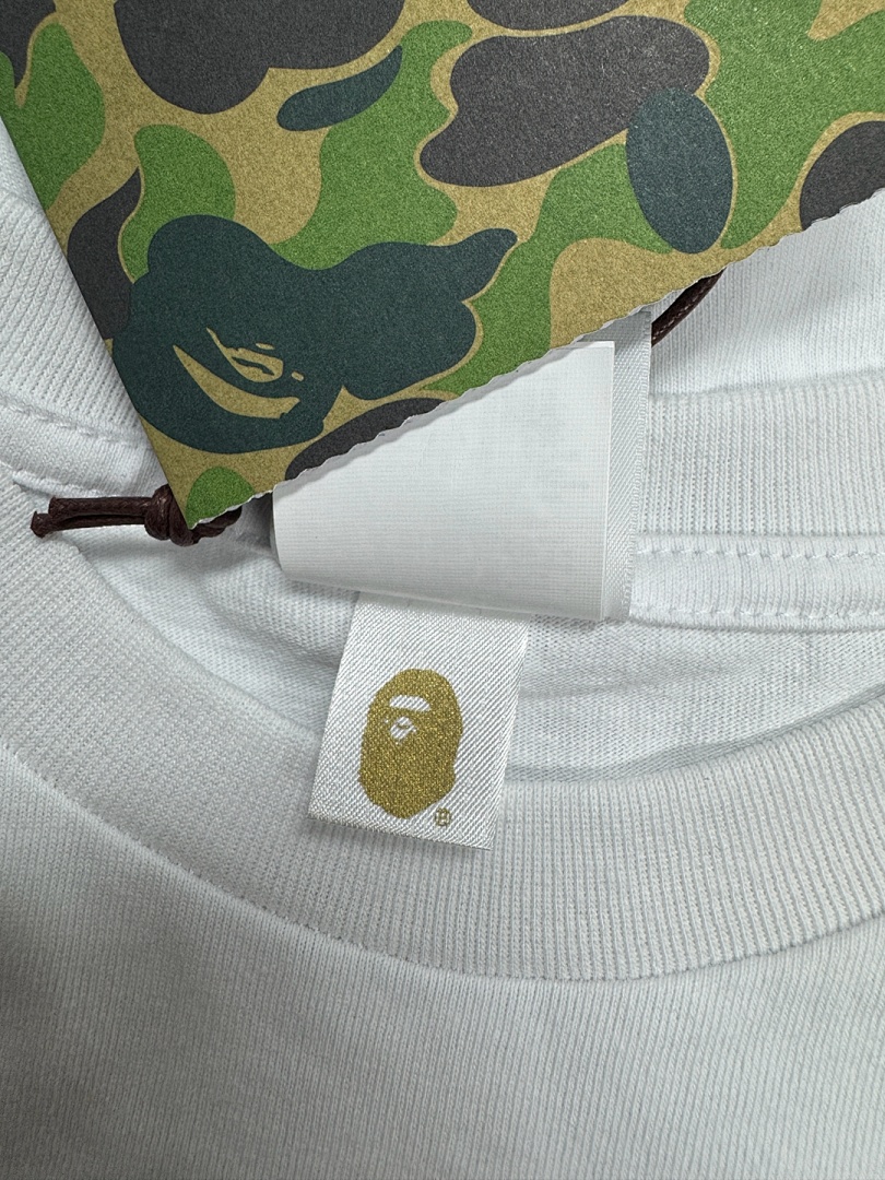 Bape 148 TOP Print Collar Short Sleeve T Black S-XL - Image 12