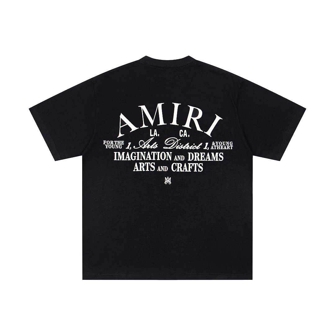 AMIRI 118 Logo 26Ss Print Short Sleeve T Black White S M L XL 9946# - Image 4