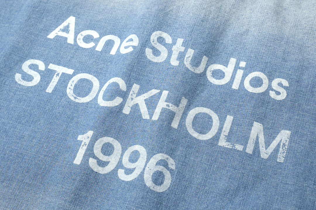 Acne Studios 218 AC LOGO Short Sleeve Water Blue S-XL 3297# - Image 10