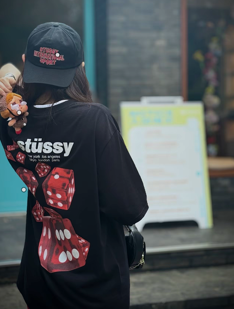 Stussy 108 STU SS25 ROLLERS HOODIE Print Collar Short Sleeve T : White Black S M L - Image 6